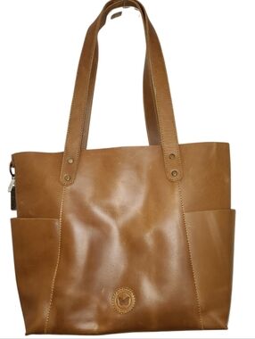 Le Papillon Classic Tan Leather Tote Bag